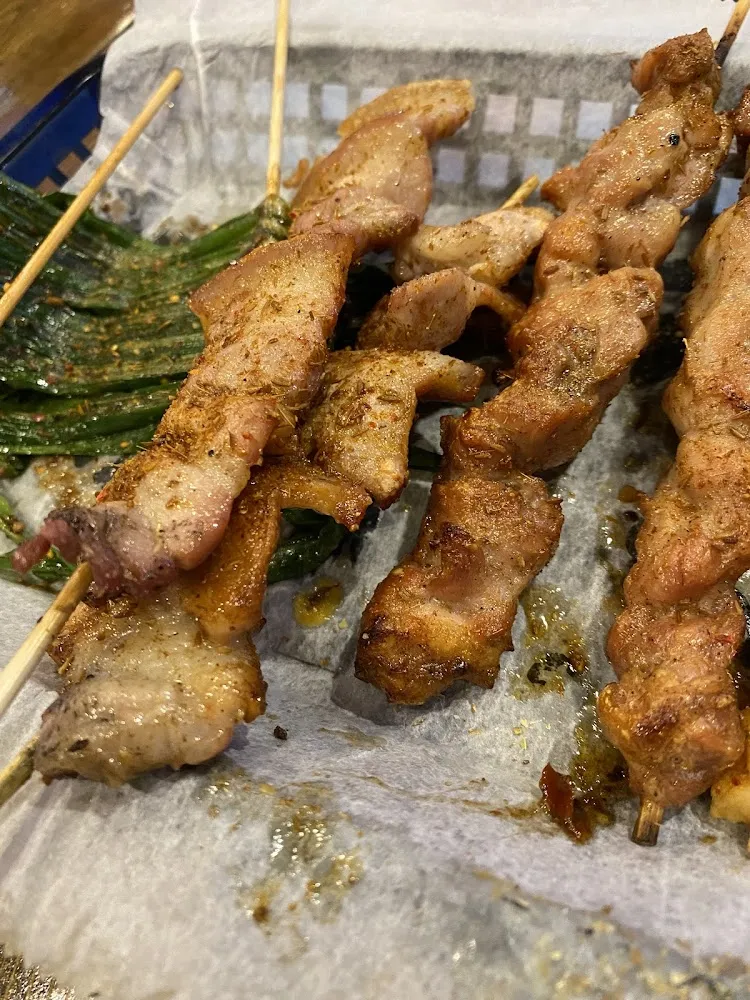 Chicken and Pork Belly Skewers